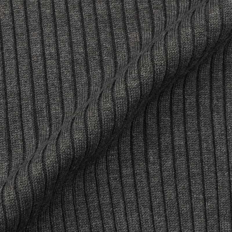 BARNEYS NEW YORK ウォッシャブル リブポロニットプルオーバー DARK GRAY