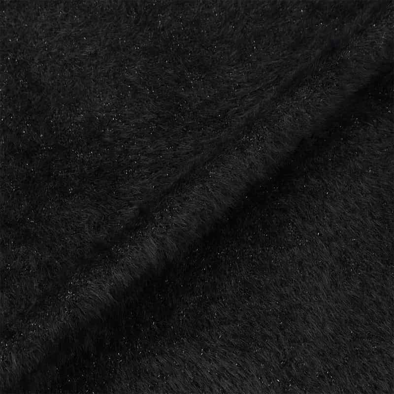 BARNEYS NEW YORK ウォッシャブル フェザーヤーン ラメニットプルオーバー BLACK