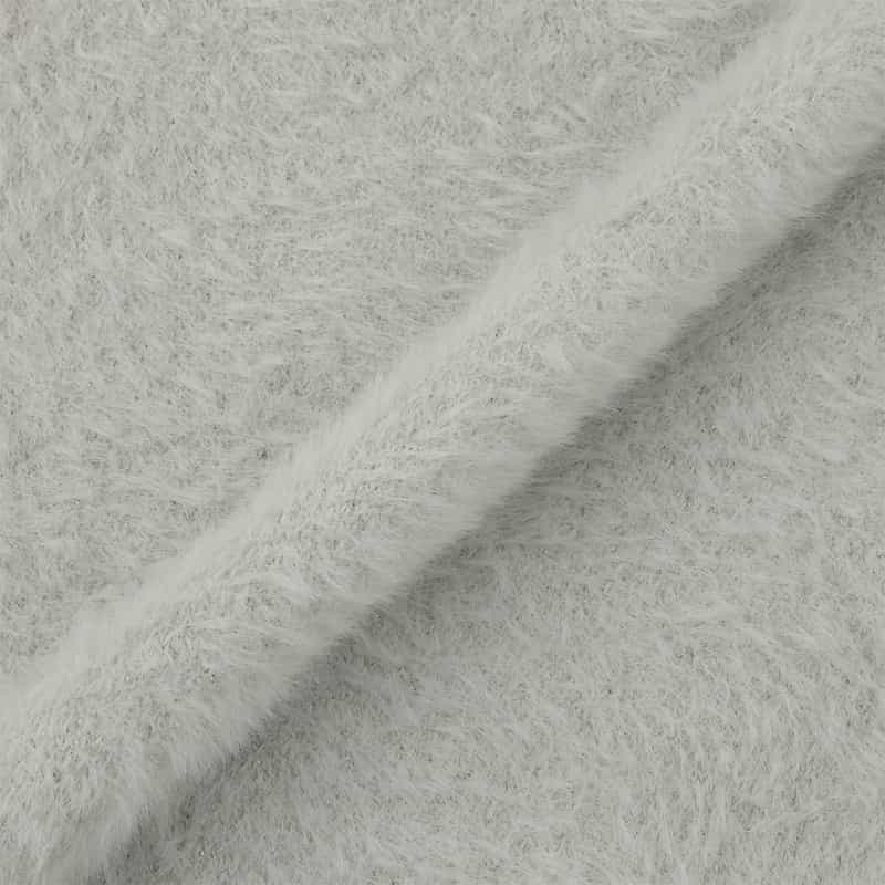 BARNEYS NEW YORK ウォッシャブル フェザーヤーン ラメニットプルオーバー LIGHT GRAY