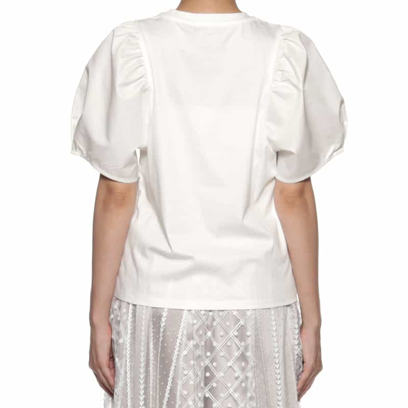 BARNEYS NEW YORK ウォッシャブル ボリュームスリーブカットソー WHITE