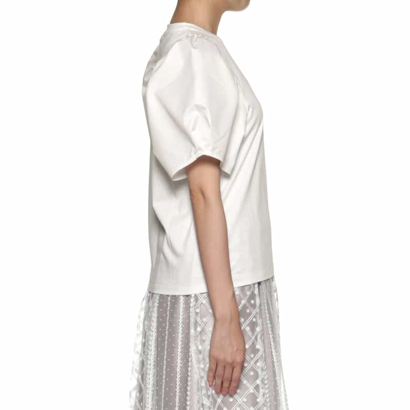 BARNEYS NEW YORK ウォッシャブル ボリュームスリーブカットソー WHITE