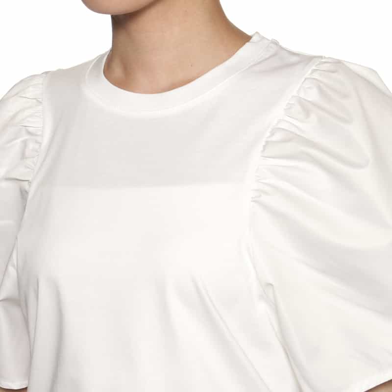 BARNEYS NEW YORK ウォッシャブル ボリュームスリーブカットソー WHITE