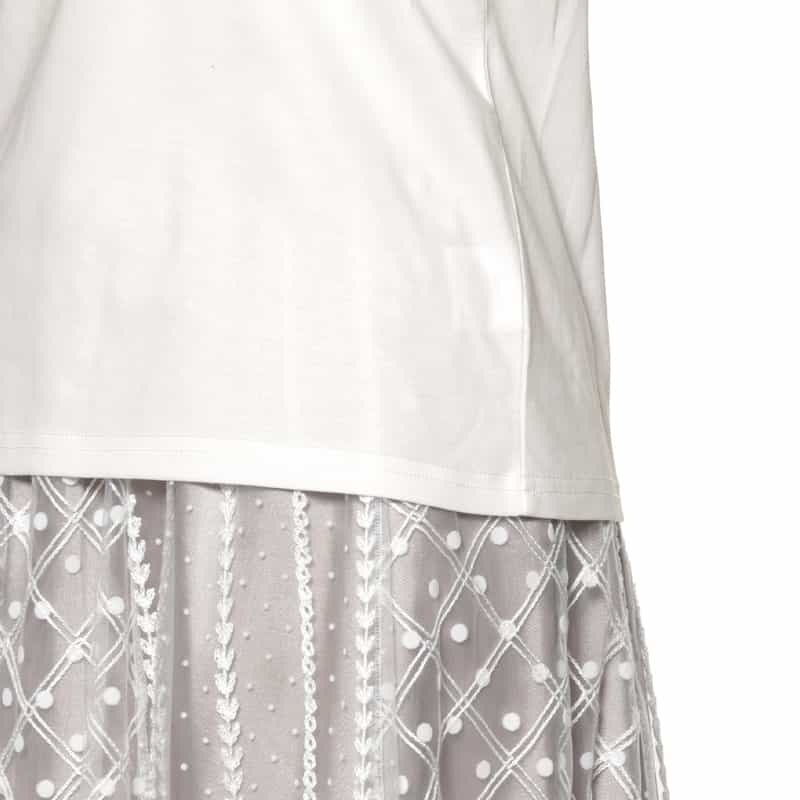 BARNEYS NEW YORK ウォッシャブル ボリュームスリーブカットソー WHITE