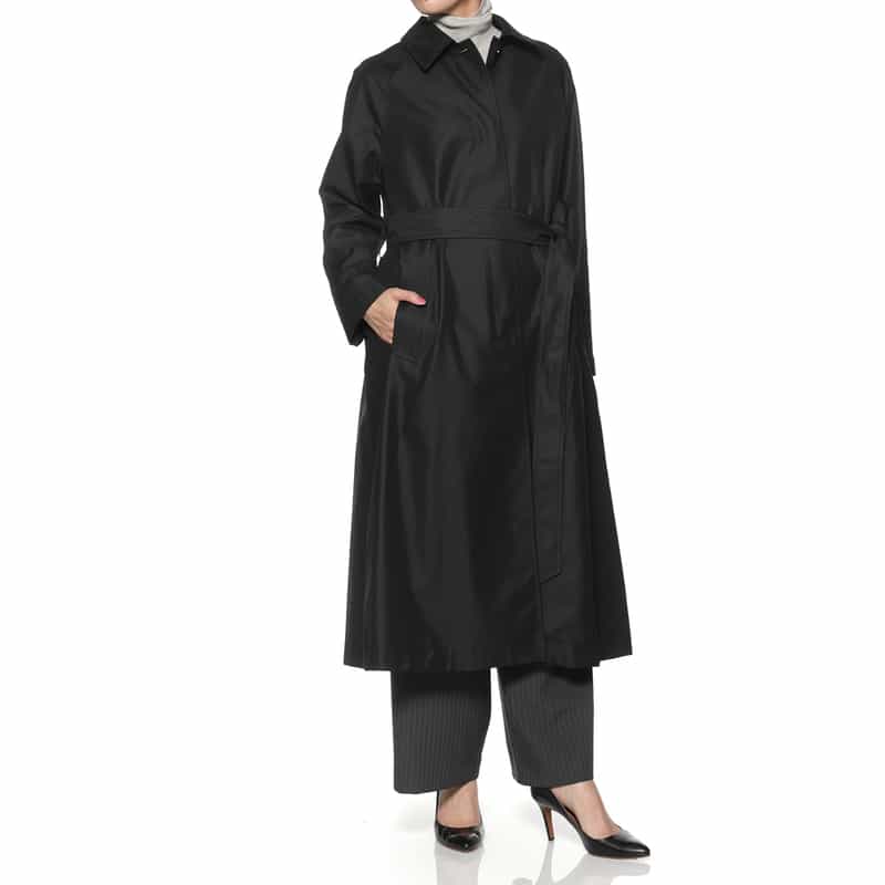 BARNEYS NEW YORK 撥水加工 ステンカラーコート BLACK