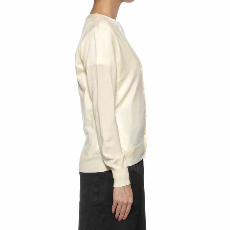 BARNEYS NEW YORK Vネック ウールニットカーディガン WHITE