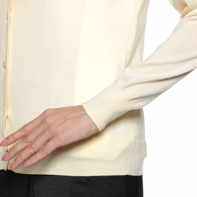 BARNEYS NEW YORK Vネック ウールニットカーディガン WHITE