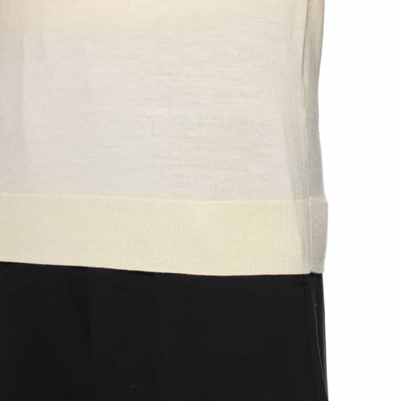 BARNEYS NEW YORK クルーネック ウールニットプルオーバー WHITE