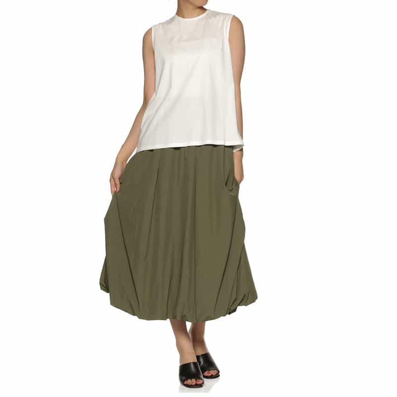 BARNEYS NEW YORK ウォッシャブル ノースリーブカットソー WHITE