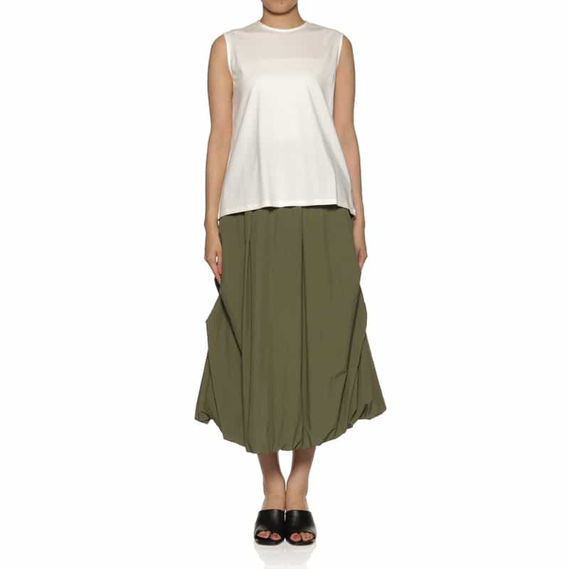 BARNEYS NEW YORK ウォッシャブル ノースリーブカットソー WHITE