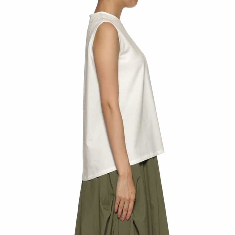 BARNEYS NEW YORK ウォッシャブル ノースリーブカットソー WHITE