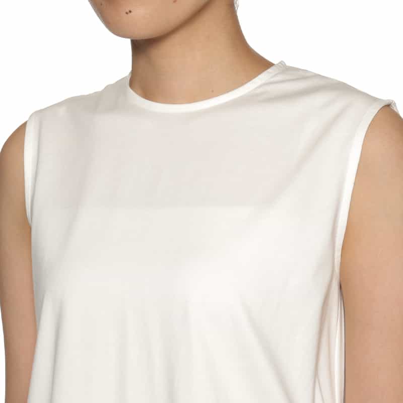 BARNEYS NEW YORK ウォッシャブル ノースリーブカットソー WHITE