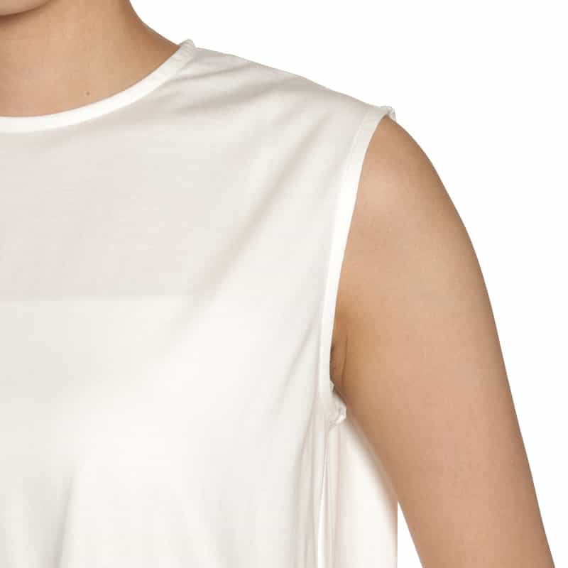 BARNEYS NEW YORK ウォッシャブル ノースリーブカットソー WHITE