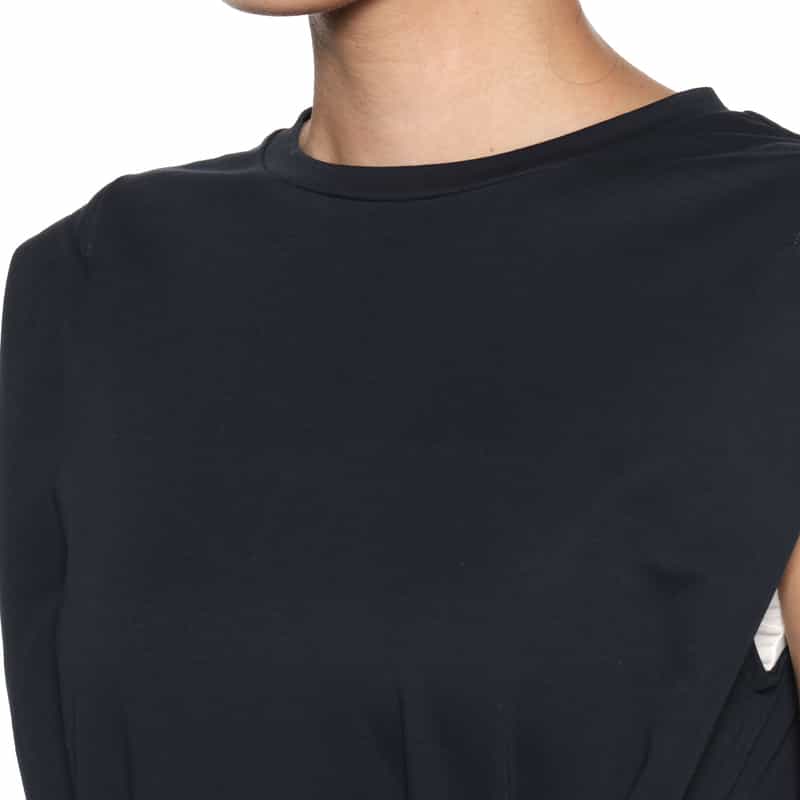 BARNEYS NEW YORK ウォッシャブル カットソードレス NAVY