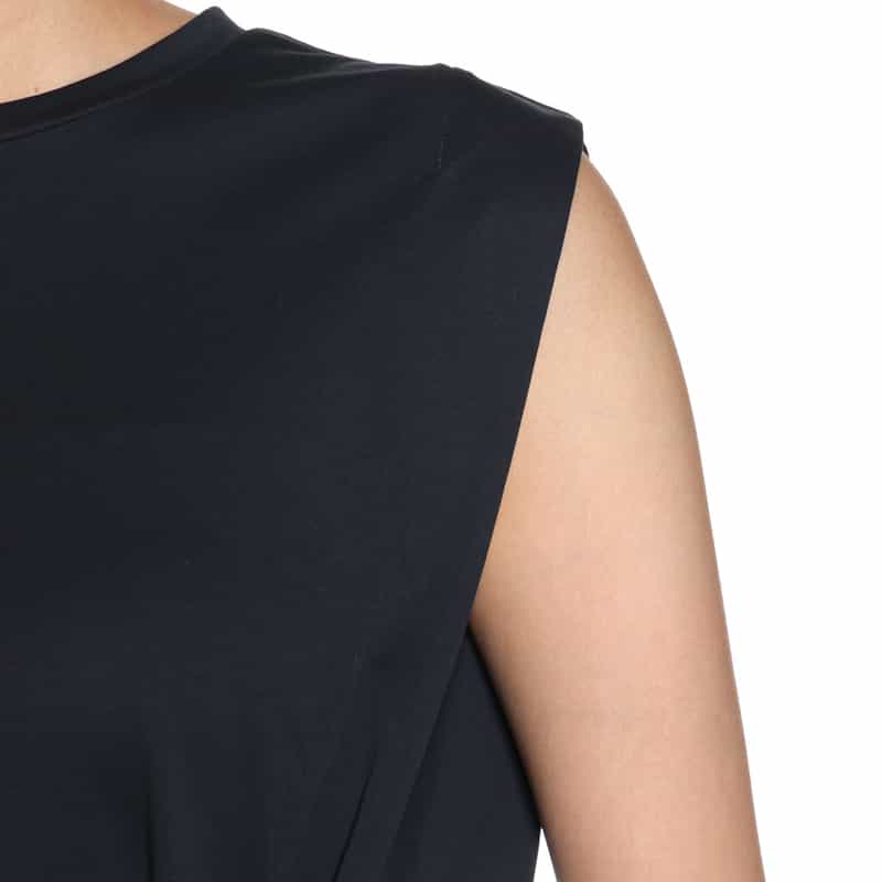 BARNEYS NEW YORK ウォッシャブル カットソードレス NAVY