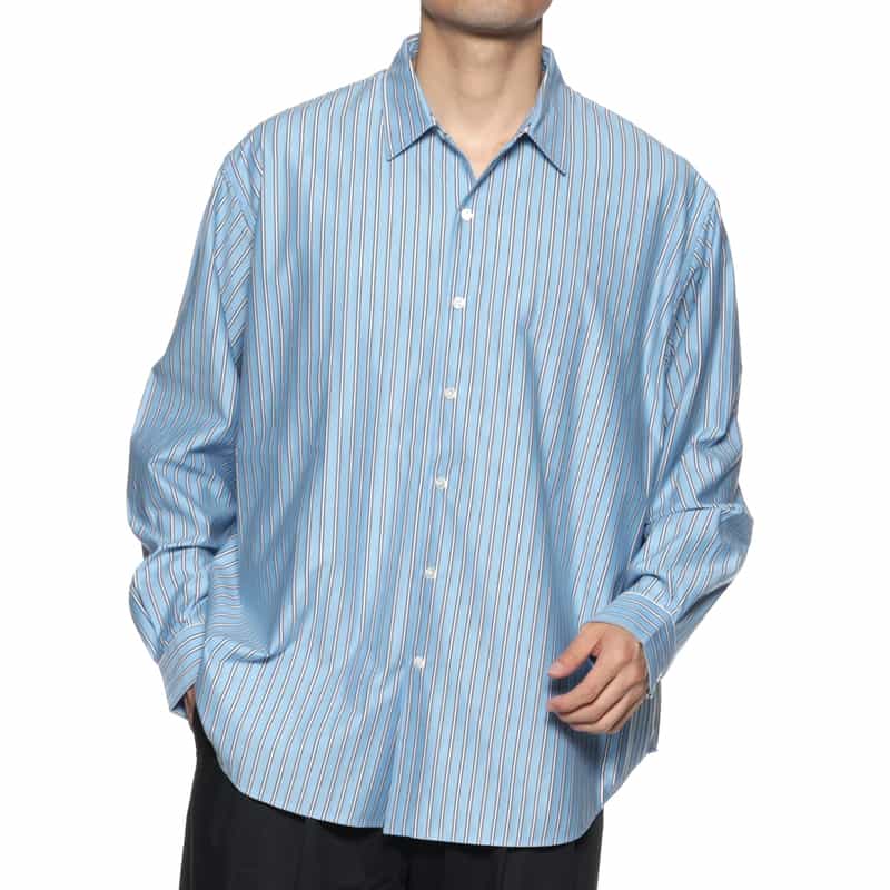 KANEMASA PHIL. KANEMASA PHIL.＜カネマサフィル＞ バーニーズ　ニューヨーク限定 ストライプ柄カジュアルシャツ BLUE