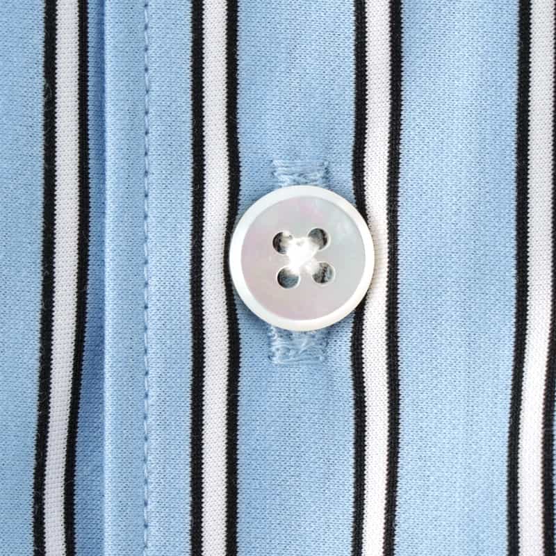 KANEMASA PHIL. KANEMASA PHIL.＜カネマサフィル＞ バーニーズ　ニューヨーク限定 ストライプ柄カジュアルシャツ BLUE