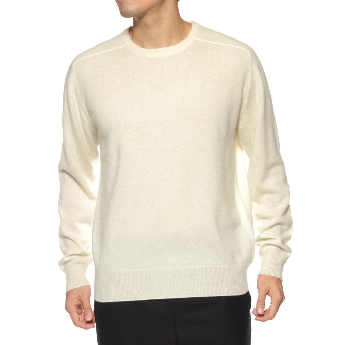 カシミヤ クルーネックニットプルオーバー