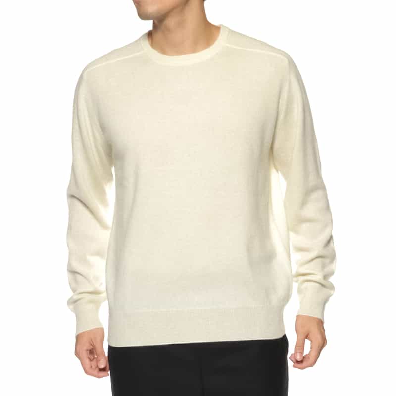 BARNEYS NEW YORK カシミヤ クルーネックニットプルオーバー OFF WHITE