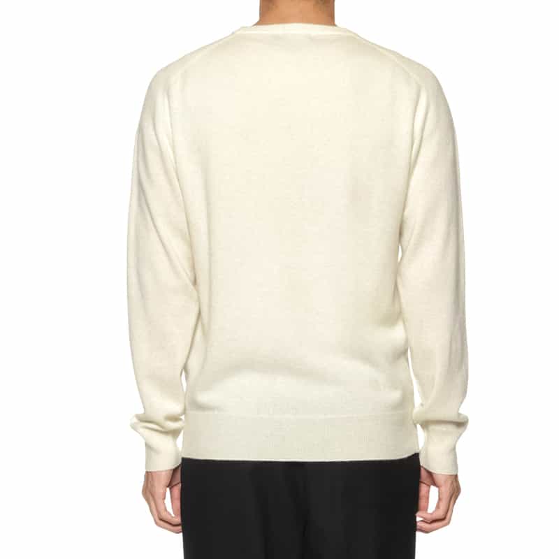 BARNEYS NEW YORK カシミヤ クルーネックニットプルオーバー OFF WHITE