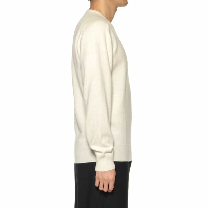 BARNEYS NEW YORK カシミヤ クルーネックニットプルオーバー OFF WHITE