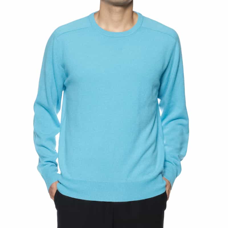 BARNEYS NEW YORK カシミヤ クルーネックニットプルオーバー LIGHT BLUE
