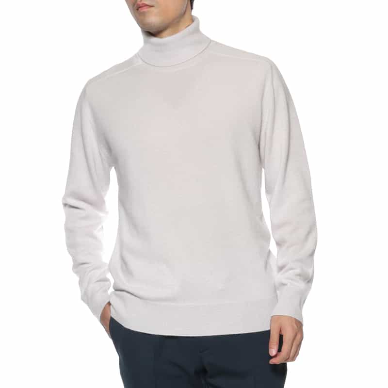 BARNEYS NEW YORK カシミヤ  タートルネックニットプルオーバー GRAY