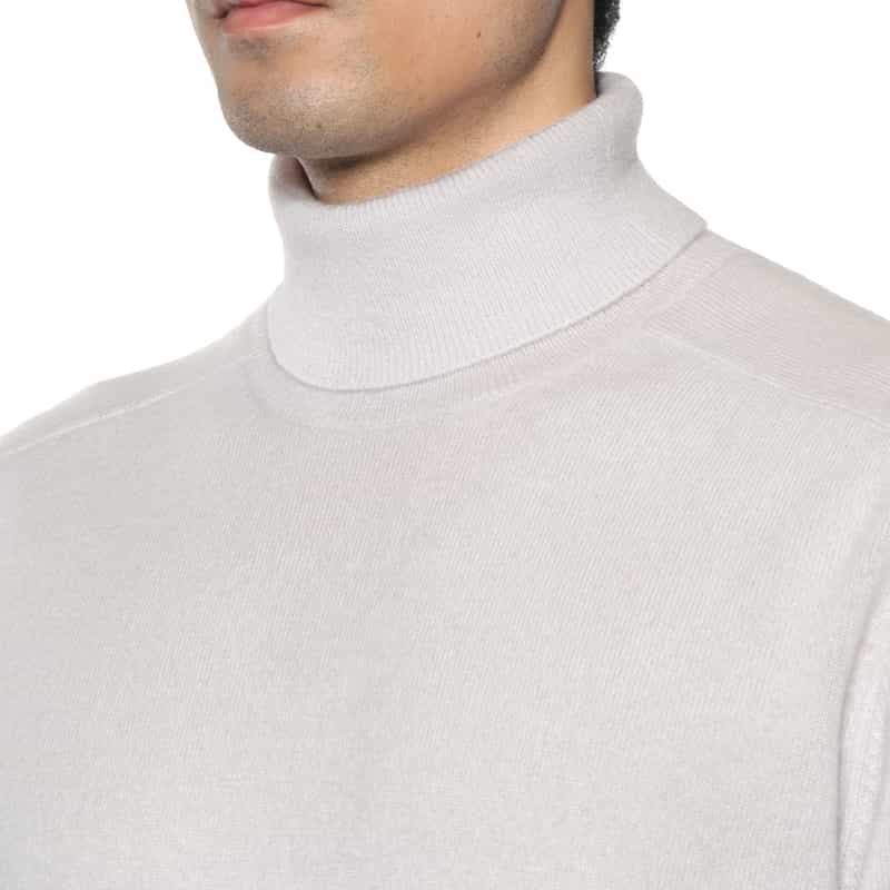 BARNEYS NEW YORK カシミヤ  タートルネックニットプルオーバー GRAY