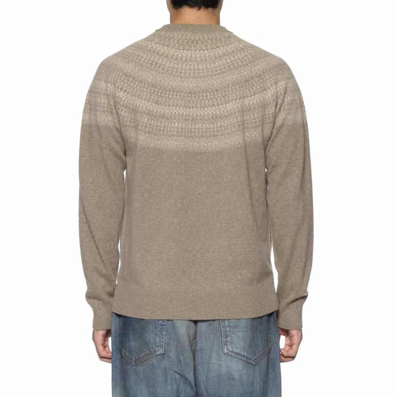 BARNEYS NEW YORK カシミヤ ノルディック柄ニットプルオーバー BEIGE