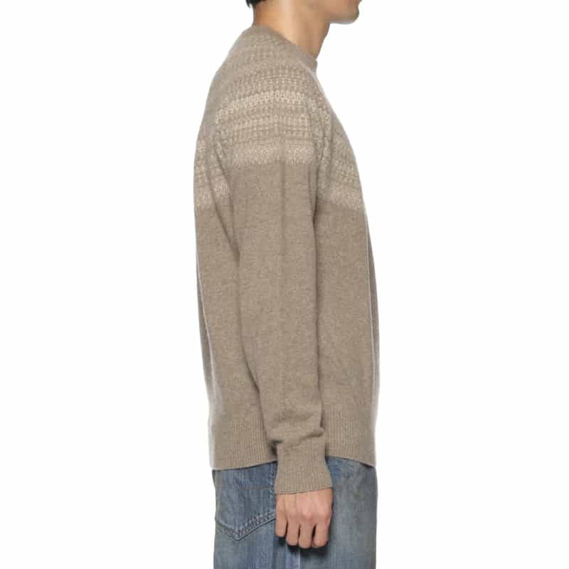 BARNEYS NEW YORK カシミヤ ノルディック柄ニットプルオーバー BEIGE