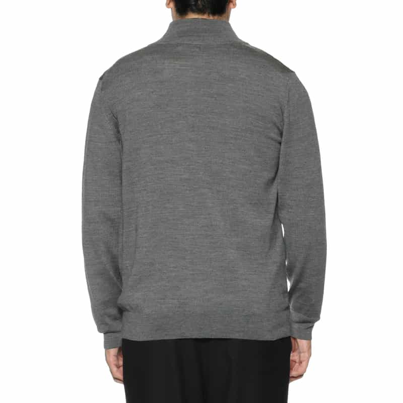 BARNEYS NEW YORK ジップアップ ウールニットカーディガン DARK GRAY