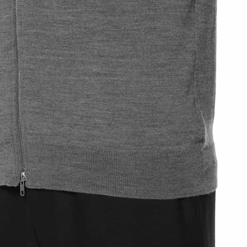 BARNEYS NEW YORK ジップアップ ウールニットカーディガン DARK GRAY