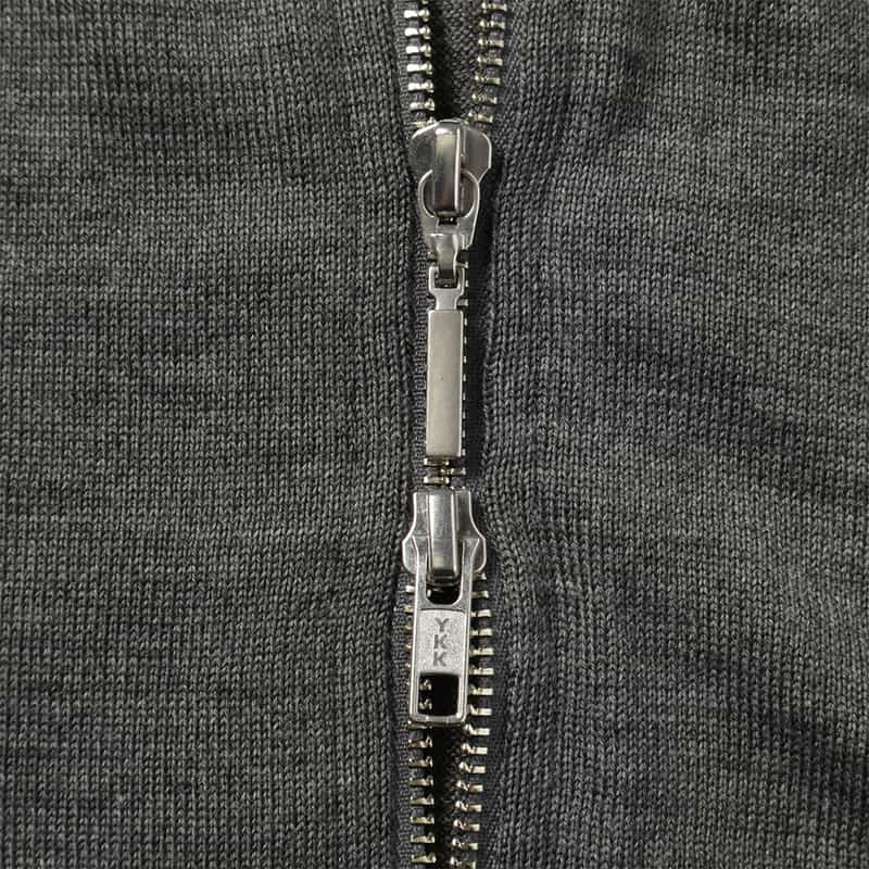 BARNEYS NEW YORK ジップアップ ウールニットカーディガン DARK GRAY