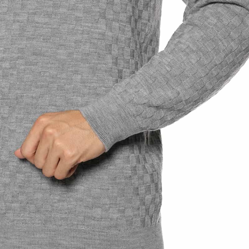 BARNEYS NEW YORK スキッパーニットポロシャツ GRAY