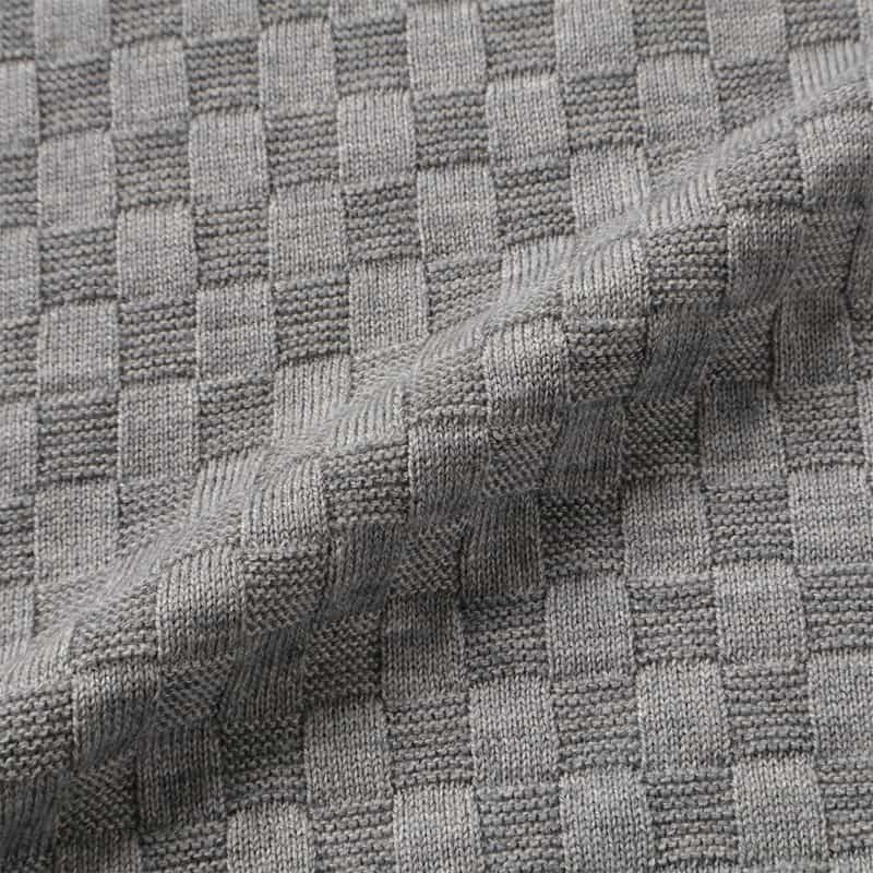 BARNEYS NEW YORK スキッパーニットポロシャツ GRAY