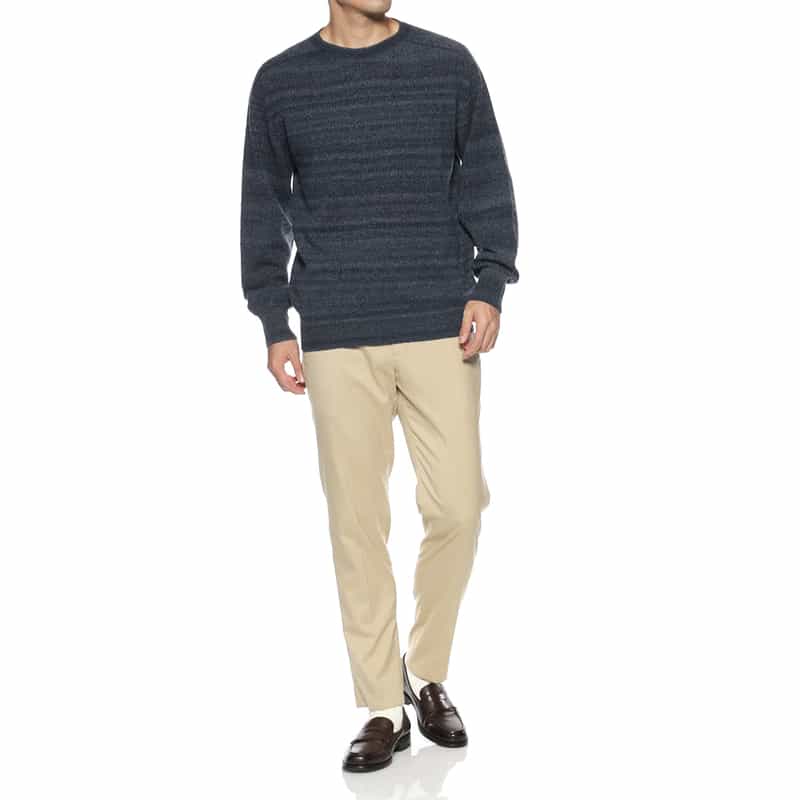 BARNEYS NEW YORK クルーネックニットプルオーバー NAVY