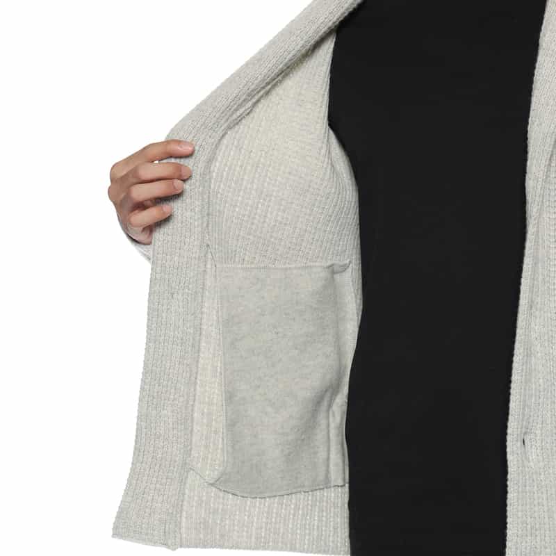 BARNEYS NEW YORK ショールカラーニットカーディガン LIGHT GRAY