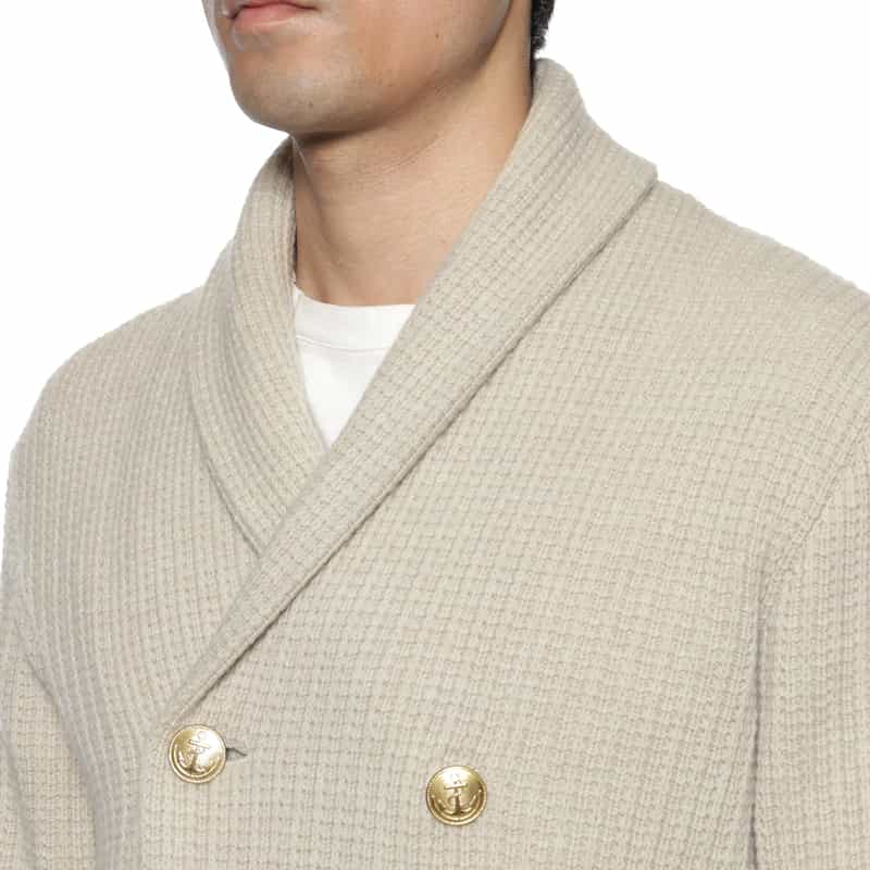BARNEYS NEW YORK ダブルブレストニットカーディガン BEIGE
