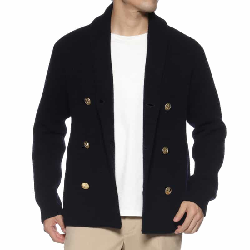 ダブルブレストニットカーディガン