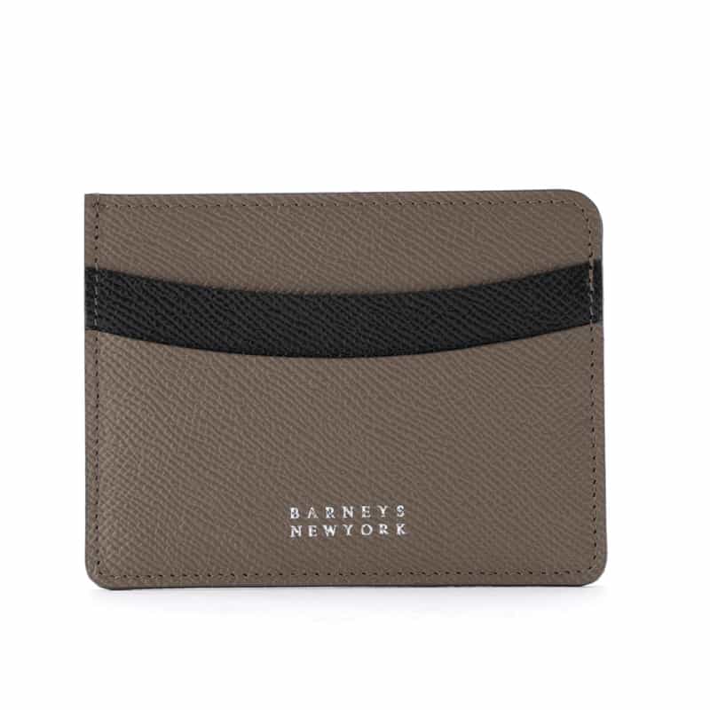 BARNEYS NEW YORK バイカラー レザーカードケース GRAY BEIGE
