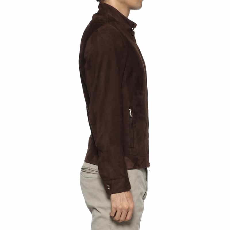 EMMETI EMMETI＜エンメティ＞ スエード素材シングルライダースジャケット"JURI" BROWN