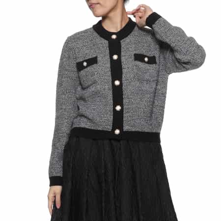 バイカラー ニットカーディガン