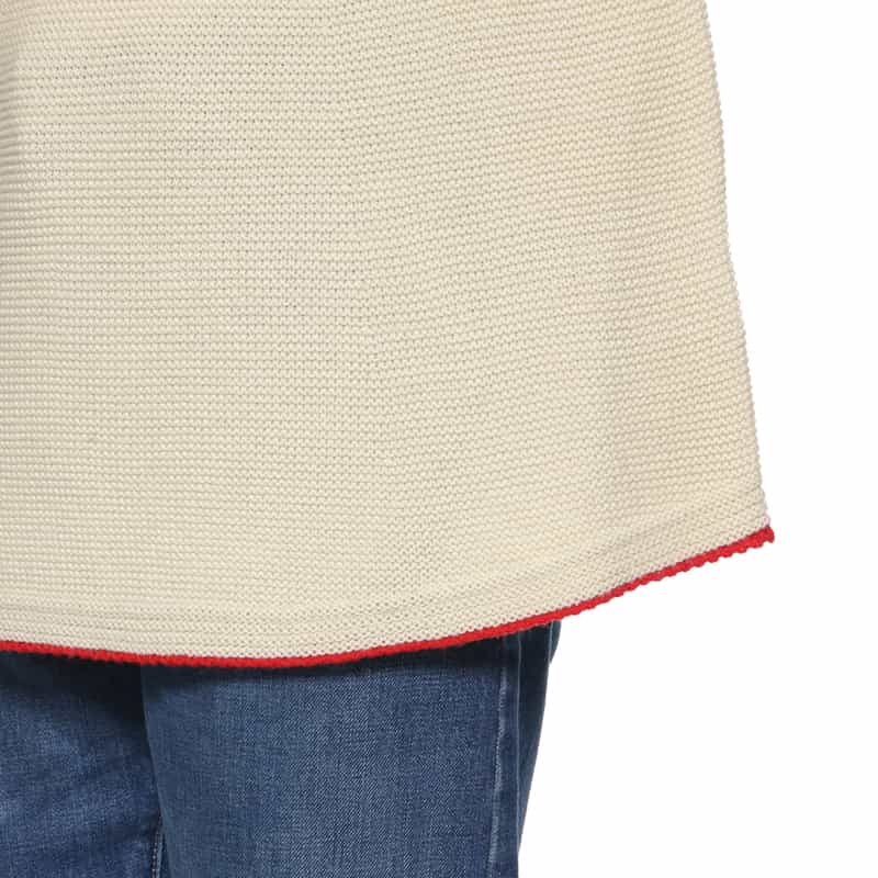 BARNEYS NEW YORK バイカラーライン ボトルネックニットプルオーバー BEIGE