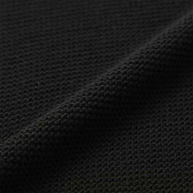 BARNEYS NEW YORK バイカラーライン ボトルネックニットプルオーバー BLACK