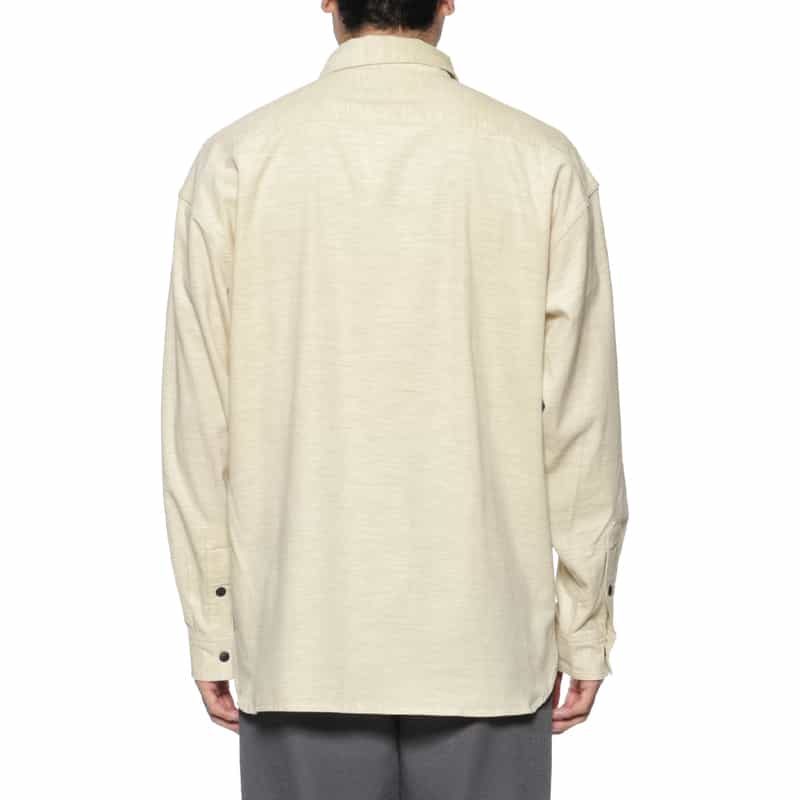 BARNEYS NEW YORK コットンコール素材 ポケットシャツ BEIGE