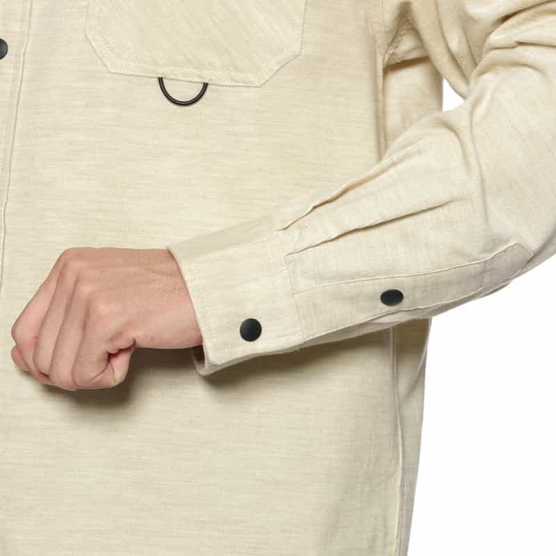 BARNEYS NEW YORK コットンコール素材 ポケットシャツ BEIGE