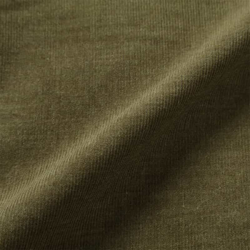 BARNEYS NEW YORK コットンコール素材 ポケットシャツ KHAKI