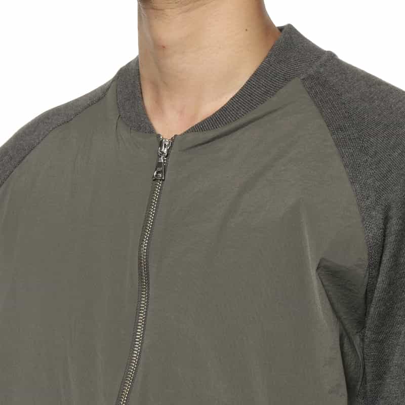 BARNEYS NEW YORK コンビネーション ジップアップブルゾン GRAY