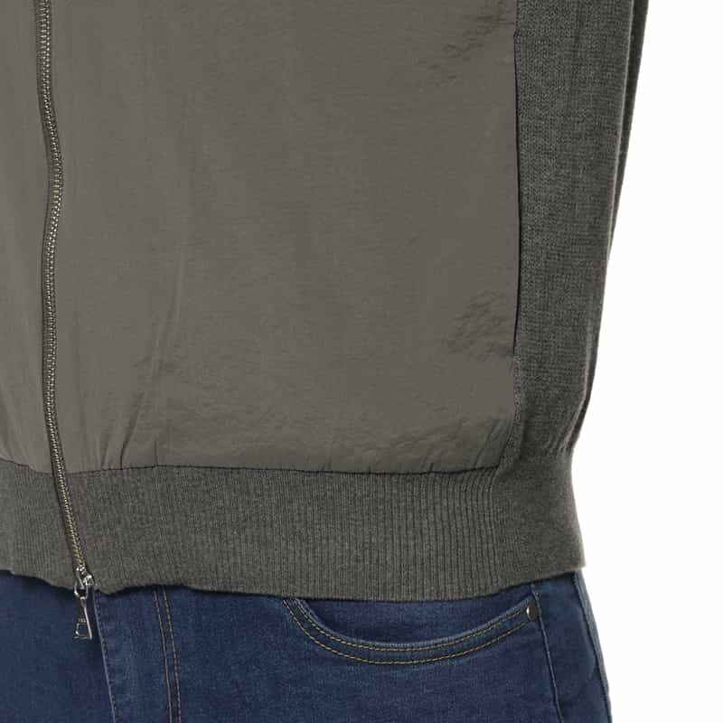 BARNEYS NEW YORK コンビネーション ジップアップブルゾン GRAY