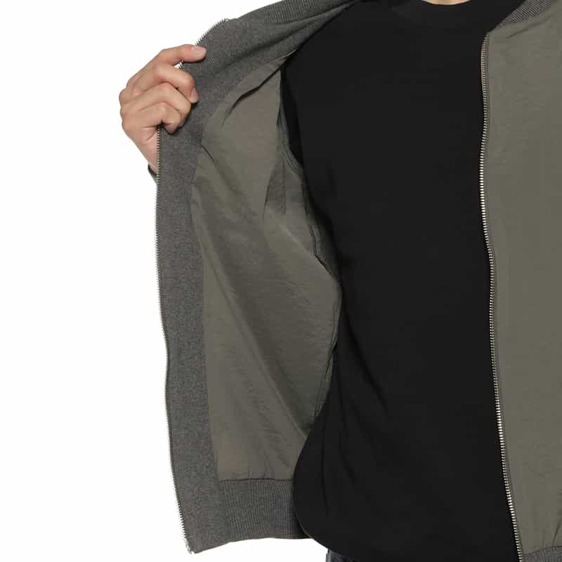 BARNEYS NEW YORK コンビネーション ジップアップブルゾン GRAY