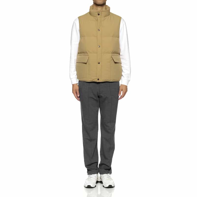BARNEYS NEW YORK ウォッシャブル 4WAYストレッチ ダウンベスト BEIGE